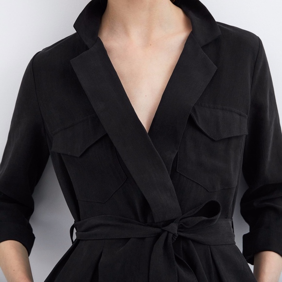 zara long belted dress